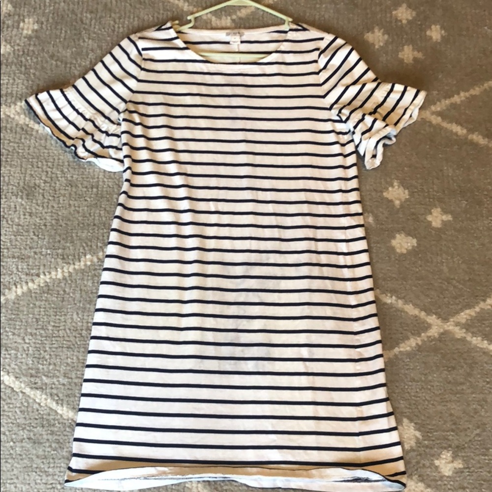 J Crew Factory Striped Bell Sleeve Dress